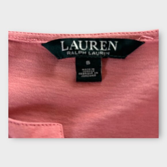 Lauren Ralph Lauren Pink V-Neck 34 Sleeve Tunic Top Size Small - Picture 3 of 6